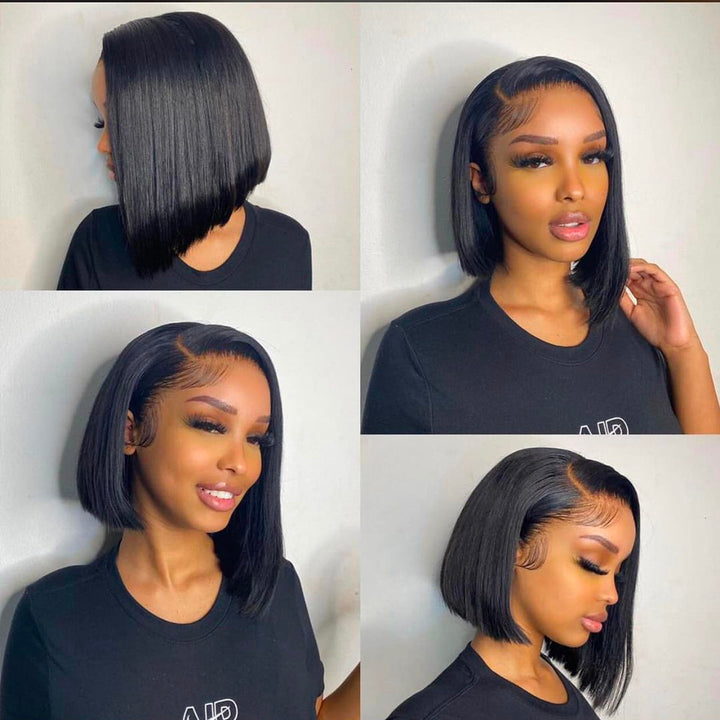 Straight Short Bob Wig 13x4 Lace Frontal Human Hair Wigs for Women Pre Plucked with Baby Hair