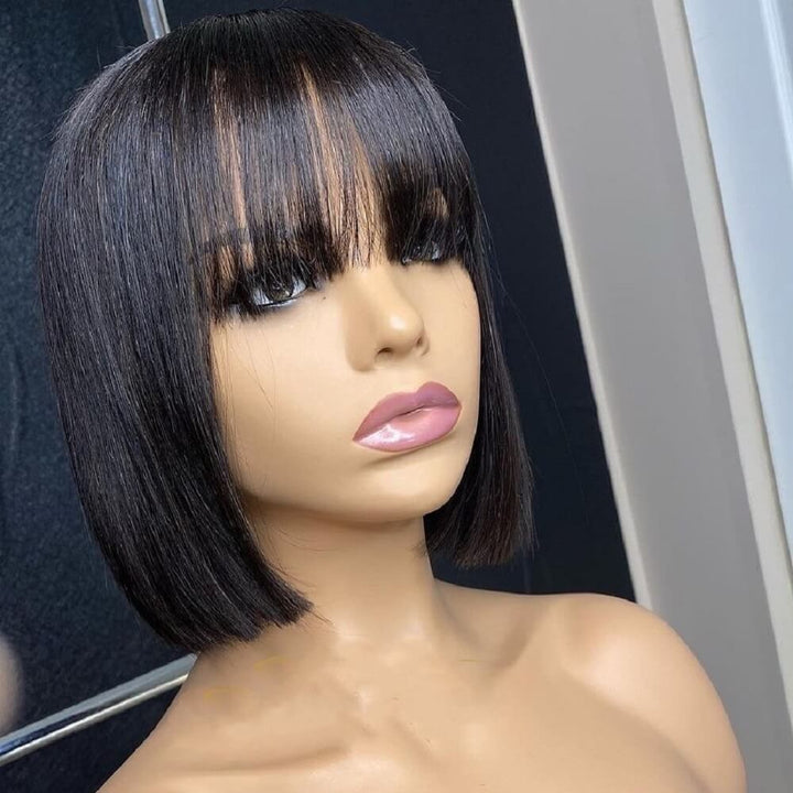 Ginger Wear and Go Wig Ginger Bob 100% Virgin Human Hair Wig 350 Color Glueless Bob Wig With Bangs