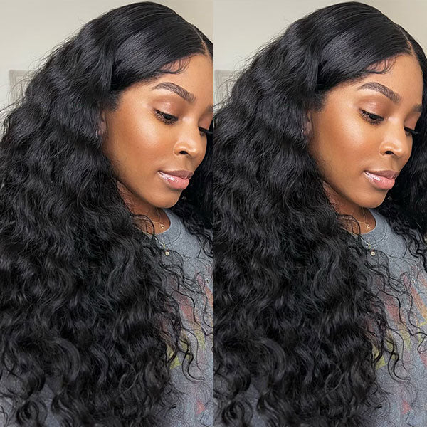 Pre Cut Water Wave HD Glueless Wig with Pre Plucked Hairline Wear&Go