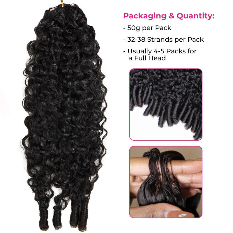 Bling Hair New In Burmese Curly Crochet Human Hair, Designed for Miracle Knots Boho Braids Plush Texture Time-Saving Wear