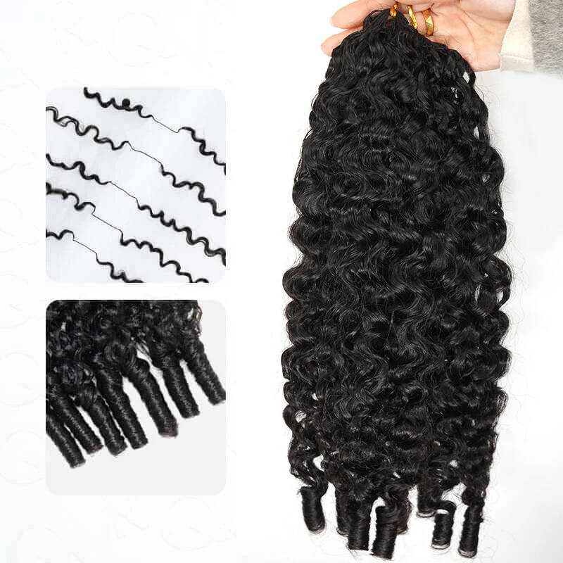 Bling Hair New In Burmese Curly Crochet Human Hair, Designed for Miracle Knots Boho Braids Plush Texture Time-Saving Wear