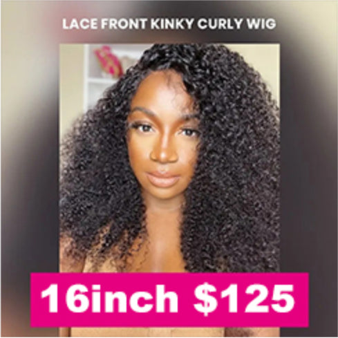 Kinky Curly 13X4 Lace Front Wig 100% Human Hair Wigs | Square main image