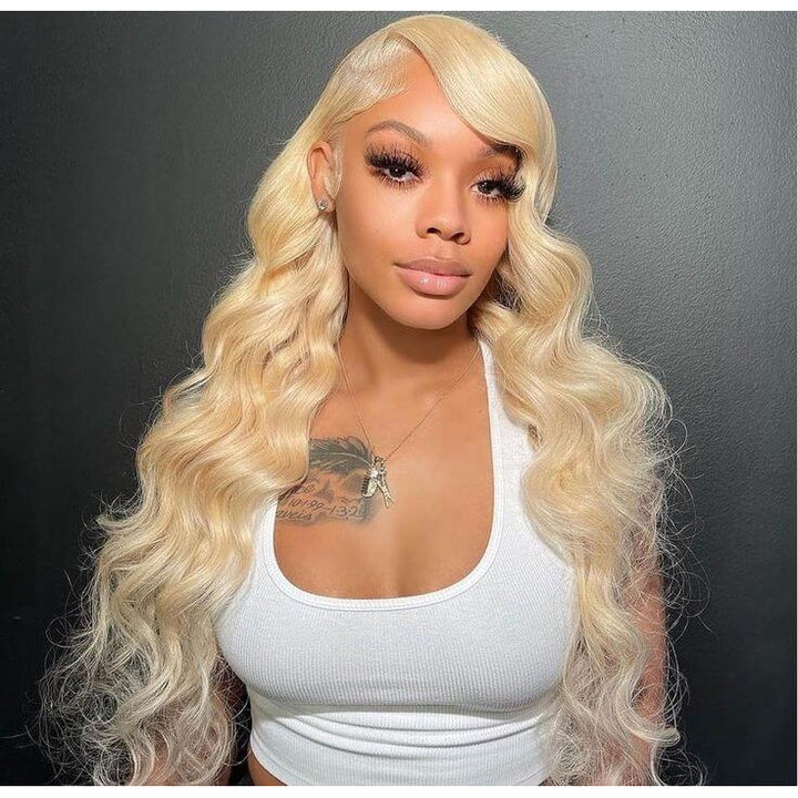 613 Blonde Body Wave 13x4 13x6 Transparent Lace Front Human Hair Frontal Wigs 180% Density | Square main image