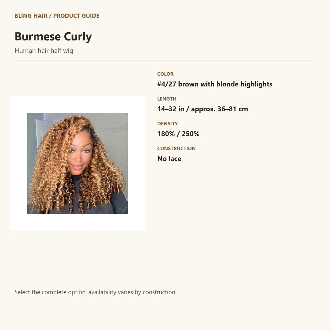 Human hair half wig — product specification guide