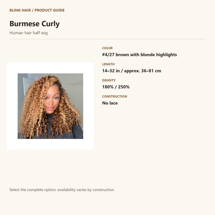 Human hair half wig — product specification guide