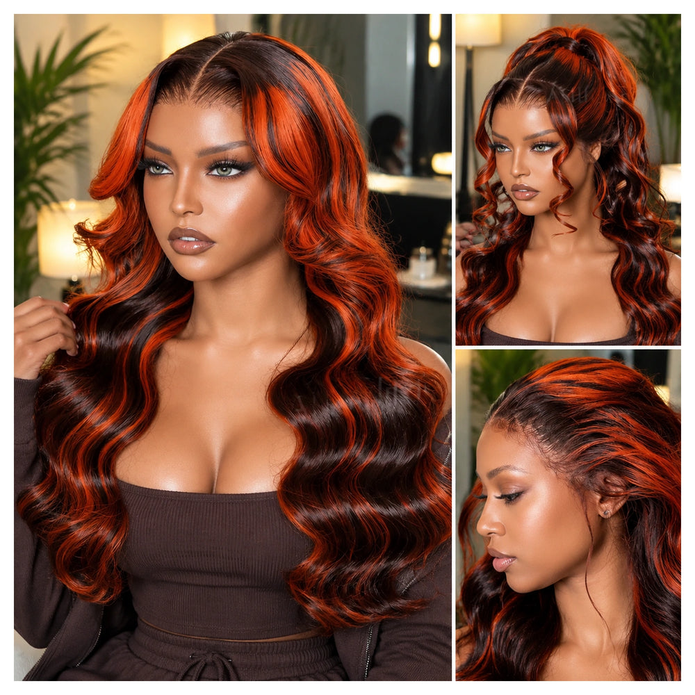 Body Wave Brown with ginger highlights — gallery 02