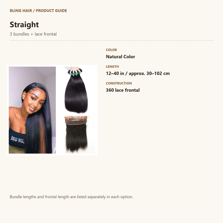 3 bundles + lace frontal — product specification guide