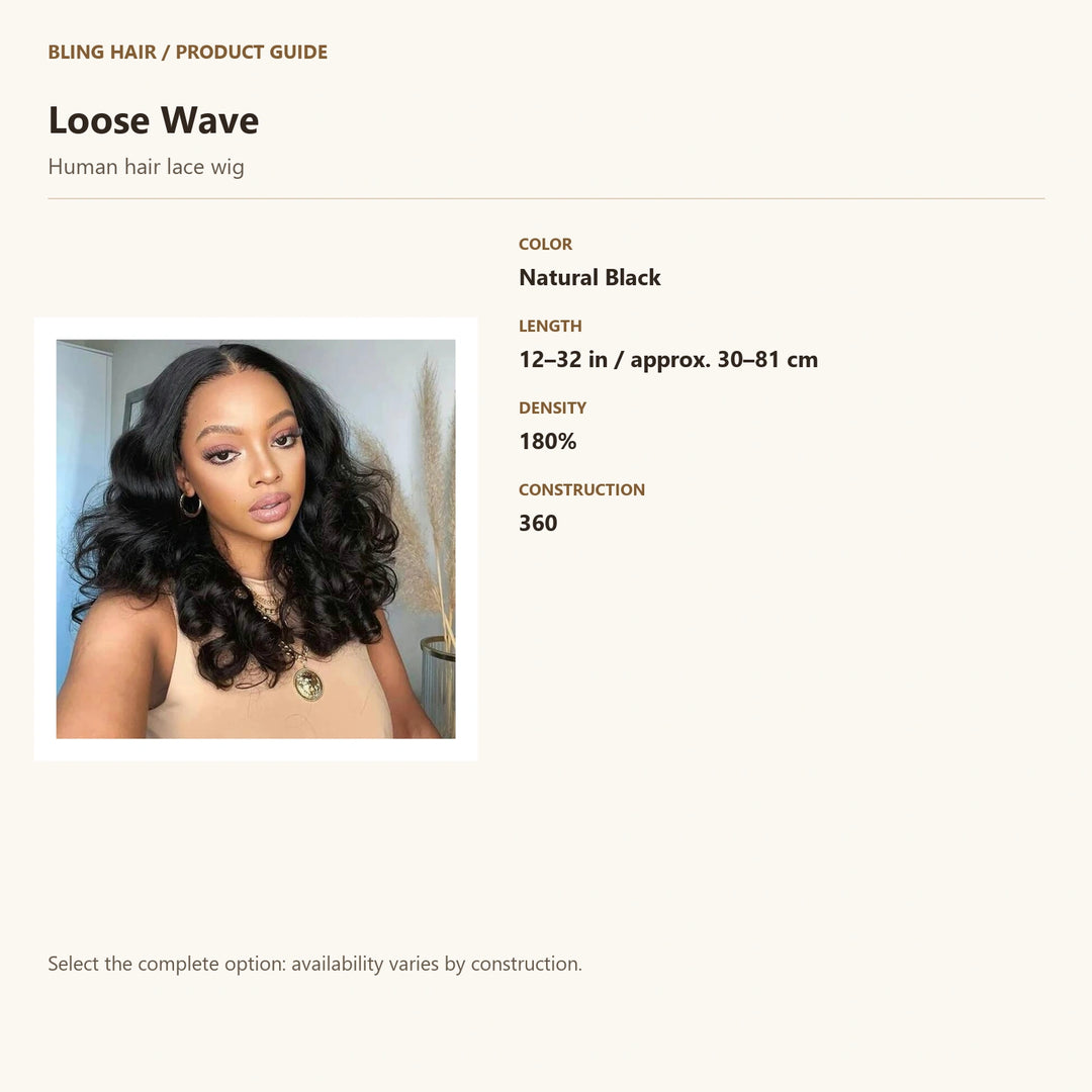 Human hair lace wig — product specification guide