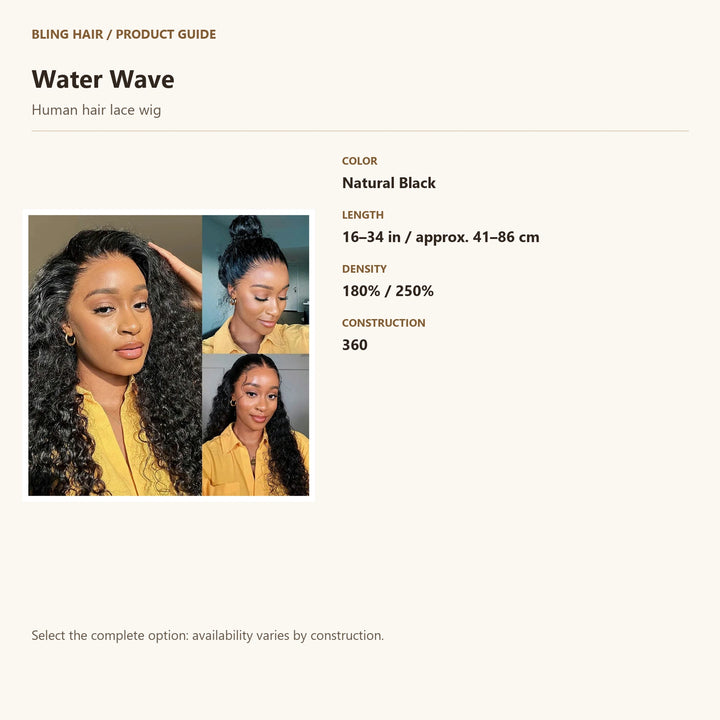 Human hair lace wig — product specification guide