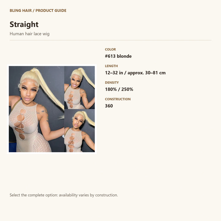 Human hair lace wig — product specification guide