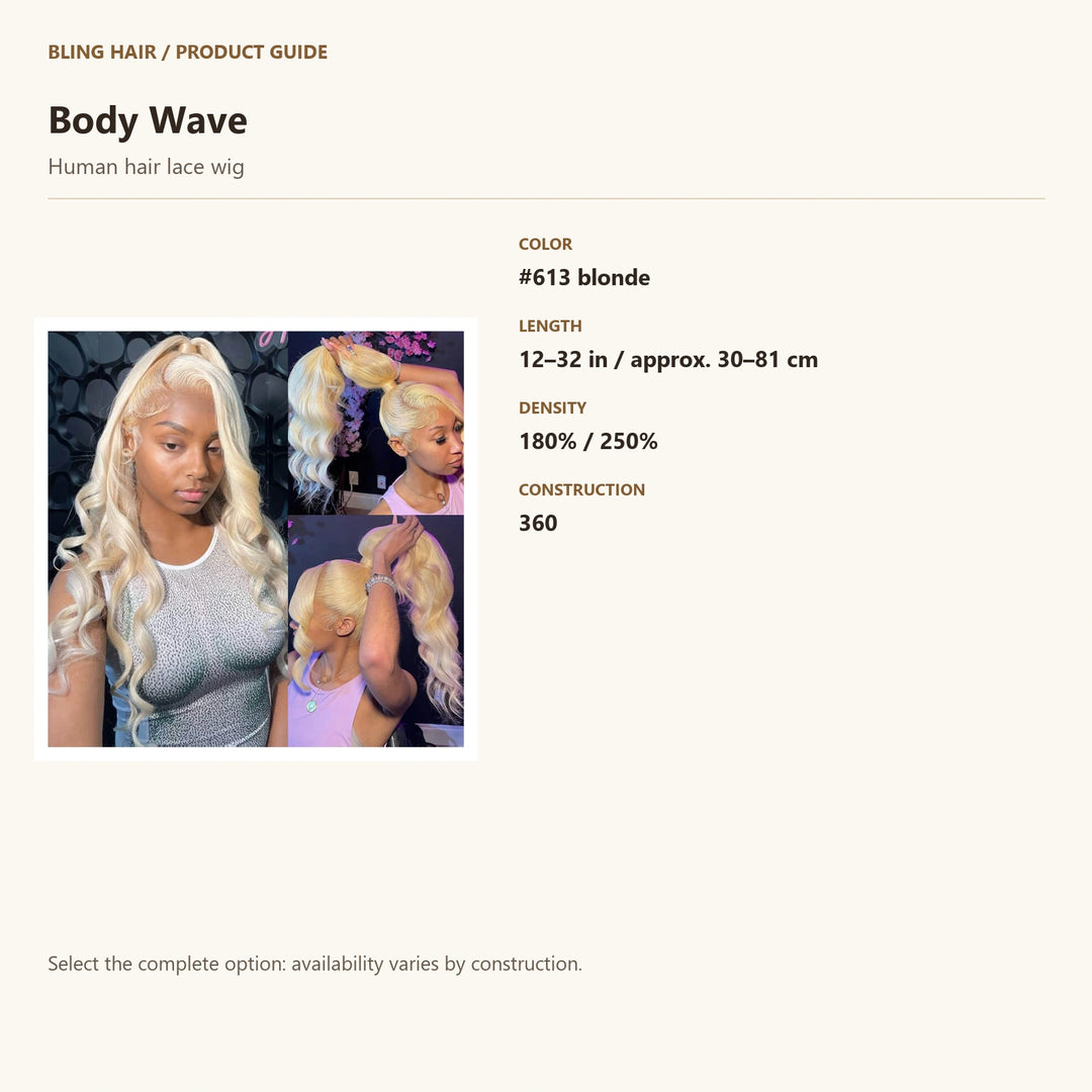 Human hair lace wig — product specification guide