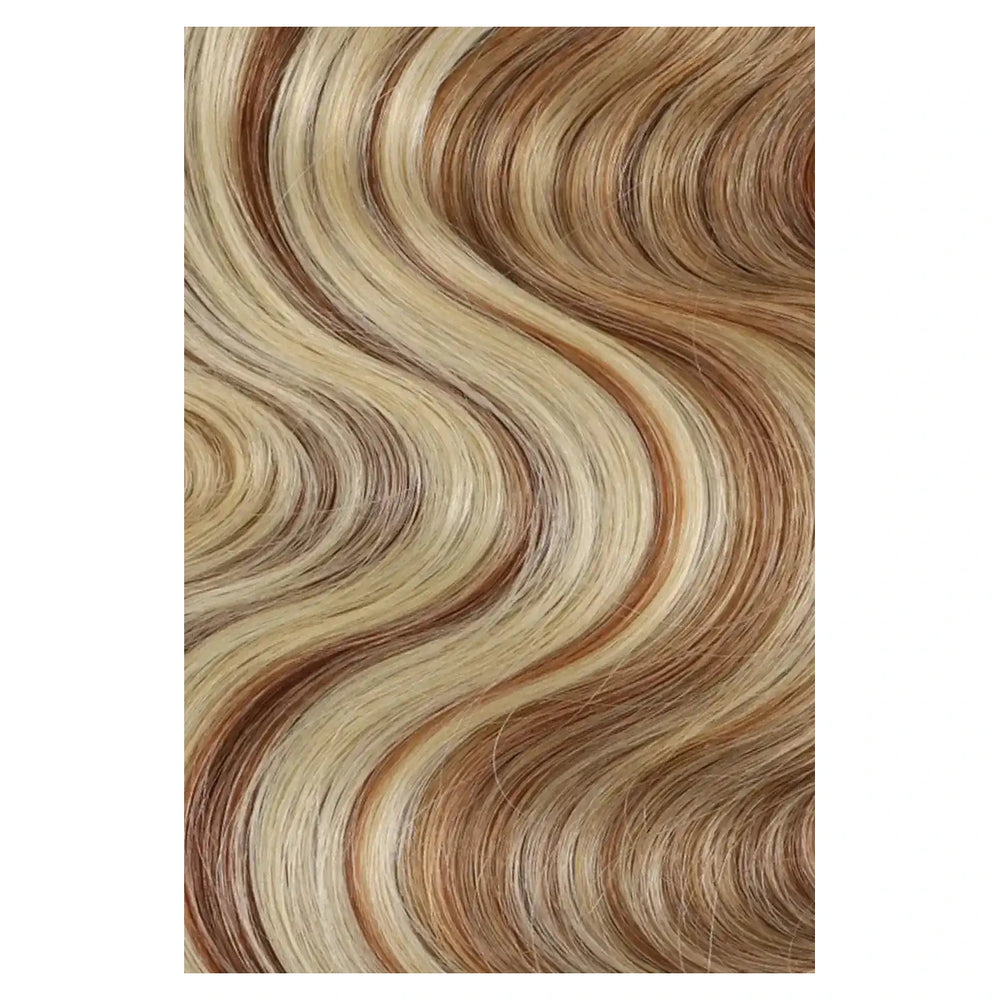 Double Drawn Body Wave Feather Crochet human hair extensions with T-Natural Black roots and a 27/30/613 color mix