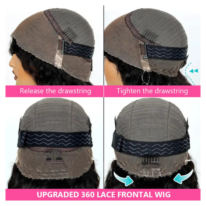 Chestnut brown ombre Burmese Curly human hair wig with InvisiStrap and transparent 360 lace