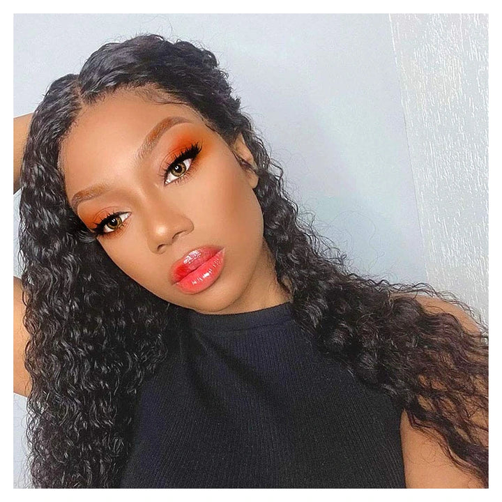Natural black Kinky Curly virgin human hair in a single machine-double-weft bundle