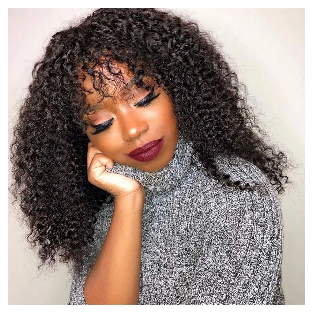 Bling Hair single Afro Kinky Curly human hair bundle in natural black