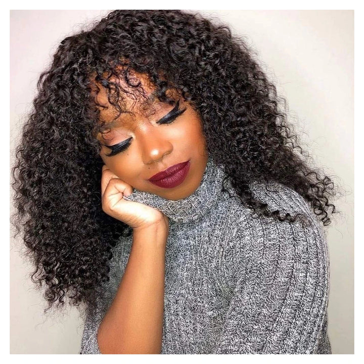 Bling Hair single Afro Kinky Curly human hair bundle in natural black