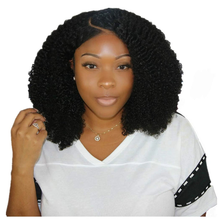 Bling Hair single Afro Kinky Curly human hair bundle in natural black