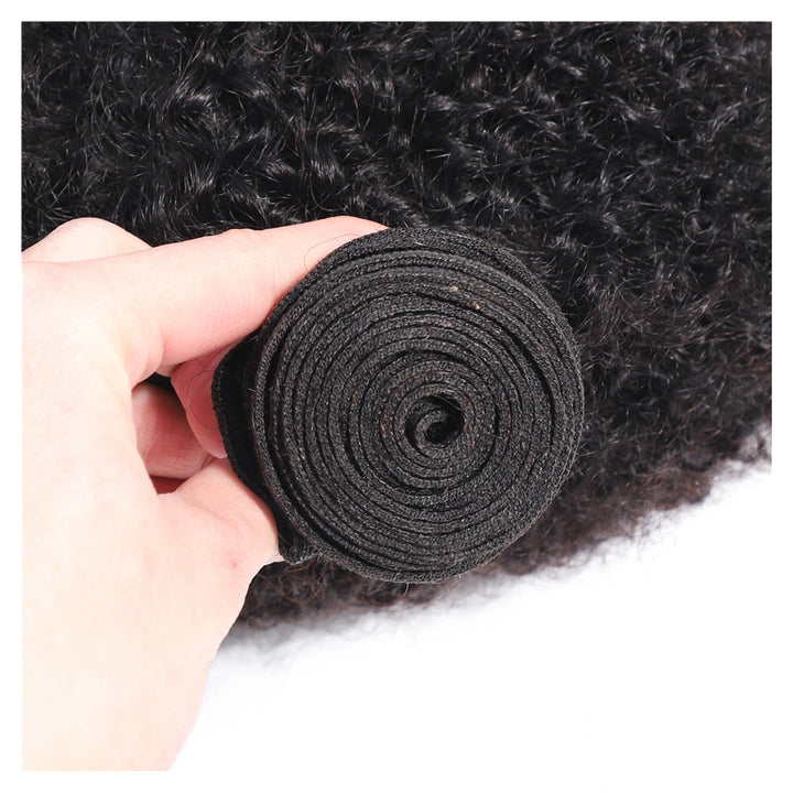 Bling Hair single Afro Kinky Curly human hair bundle in natural black