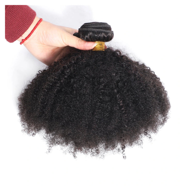 Bling Hair single Afro Kinky Curly human hair bundle in natural black