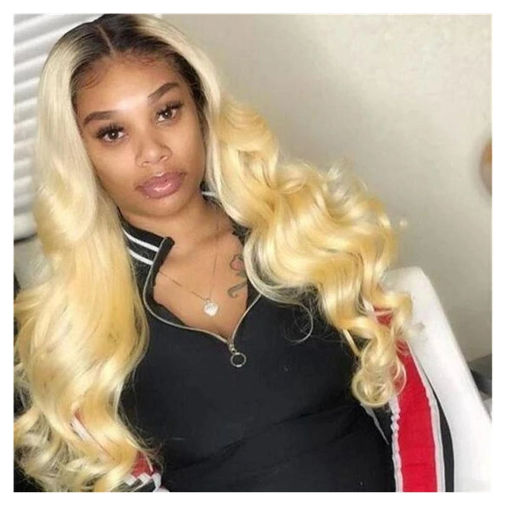 Body Wave human hair extension bundle in color 1B/613, 100 ± 5 g
