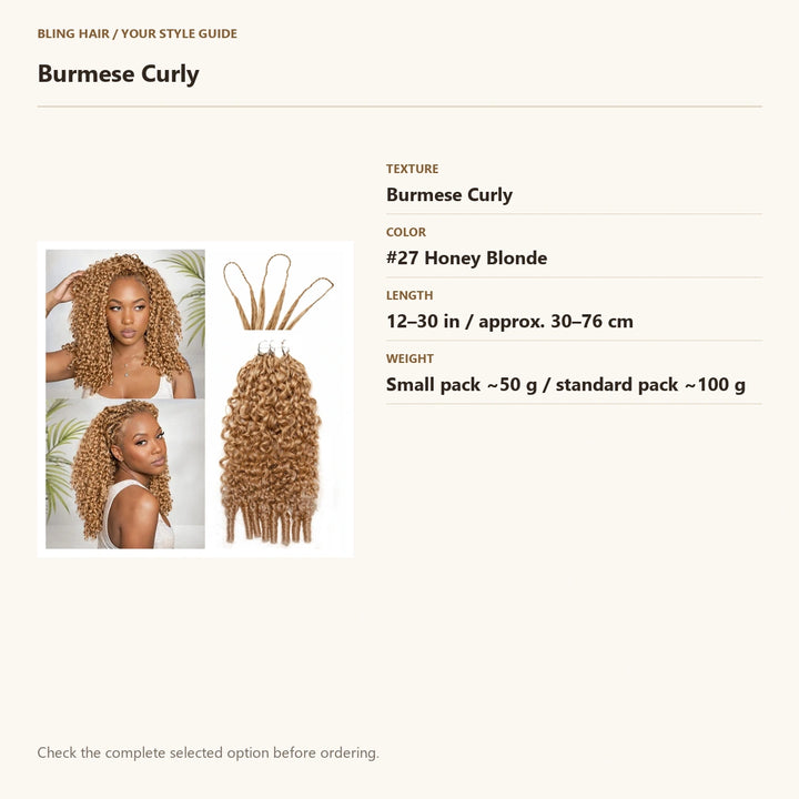 Verified selection guide: Burmese Curly — #27 Honey Blonde