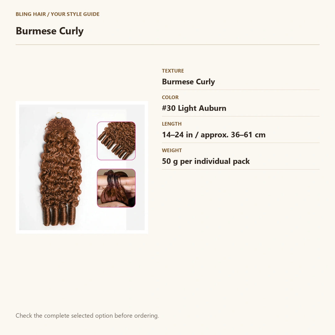 Verified selection guide: Burmese Curly — #30 Light Auburn