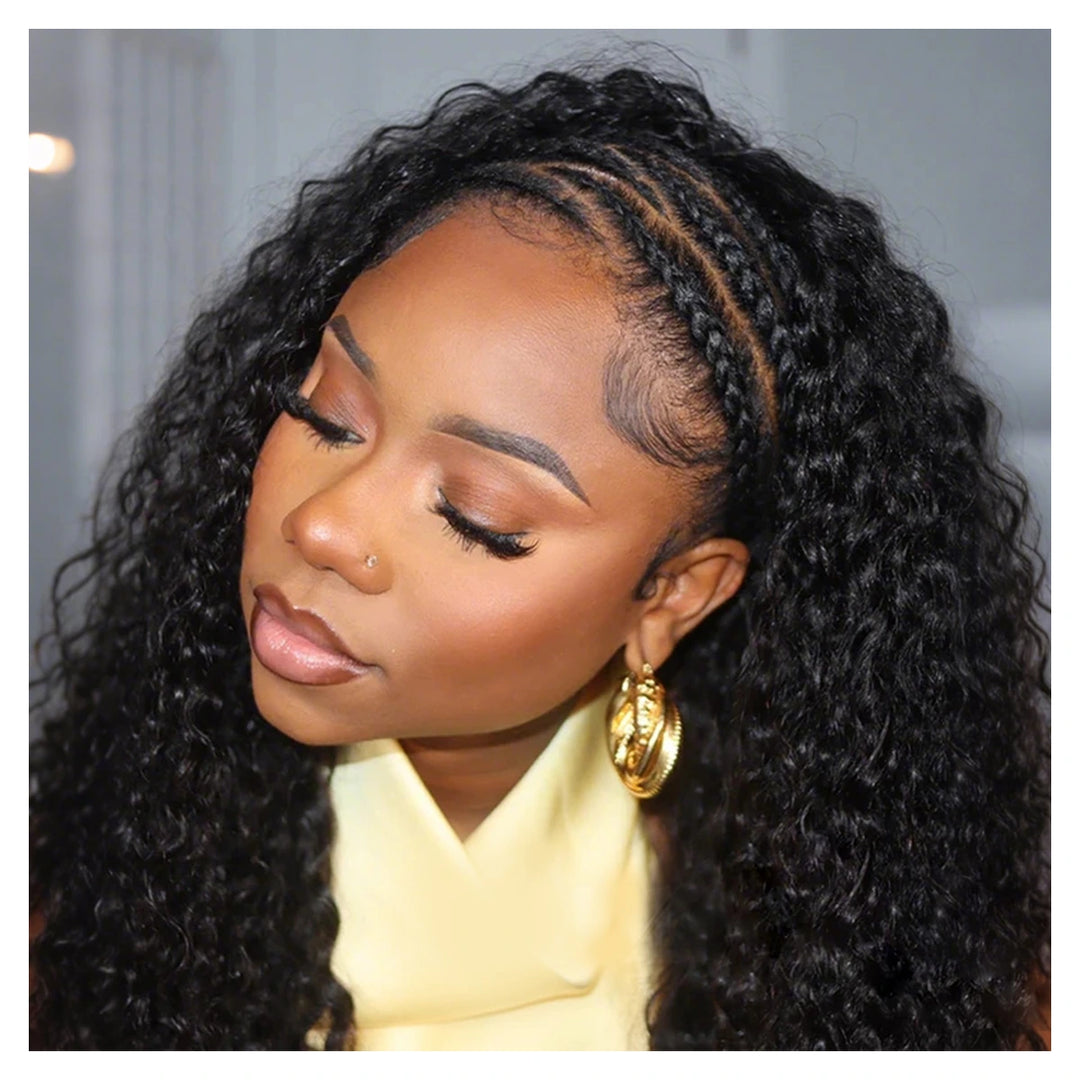 Water Wave human hair crochet extensions — Natural Black