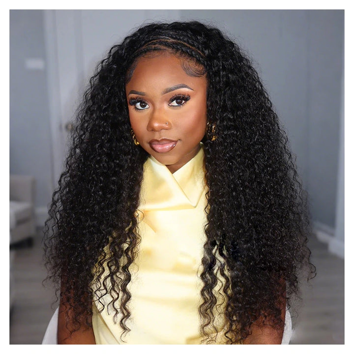 Water Wave human hair crochet extensions — Natural Black
