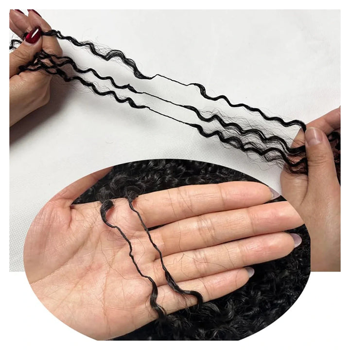 Water Wave human hair crochet extensions — Natural Black
