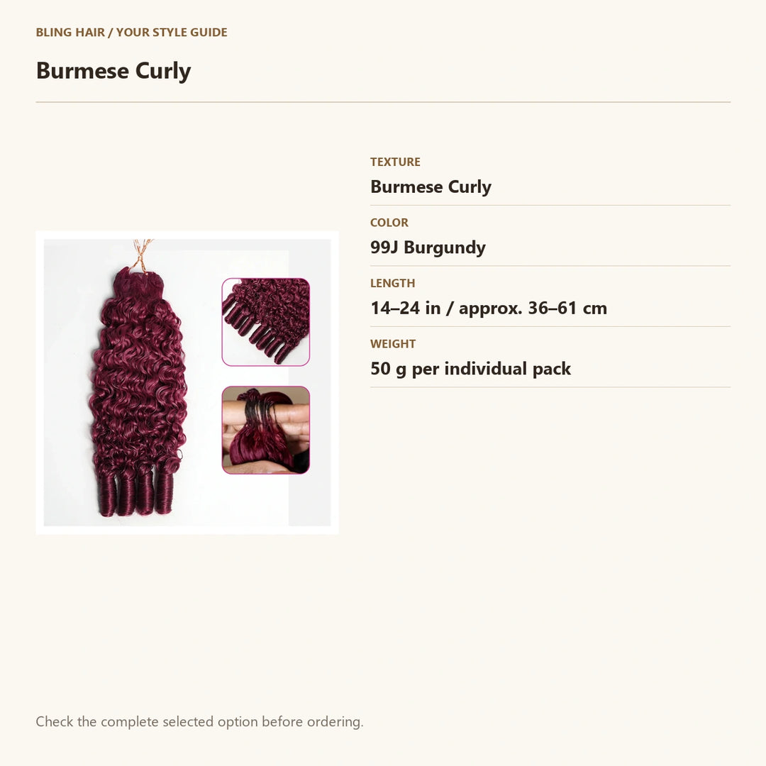 Verified selection guide: Burmese Curly — 99J Burgundy