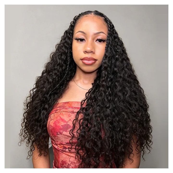 Burmese Curly / Kinky Curly / Deep Wave / Water Wave human hair crochet extensions — Natural Black