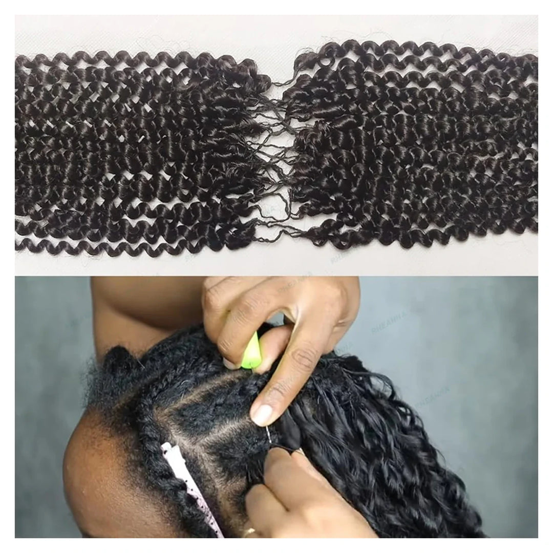 Afro Curly human hair crochet extensions — Natural Black