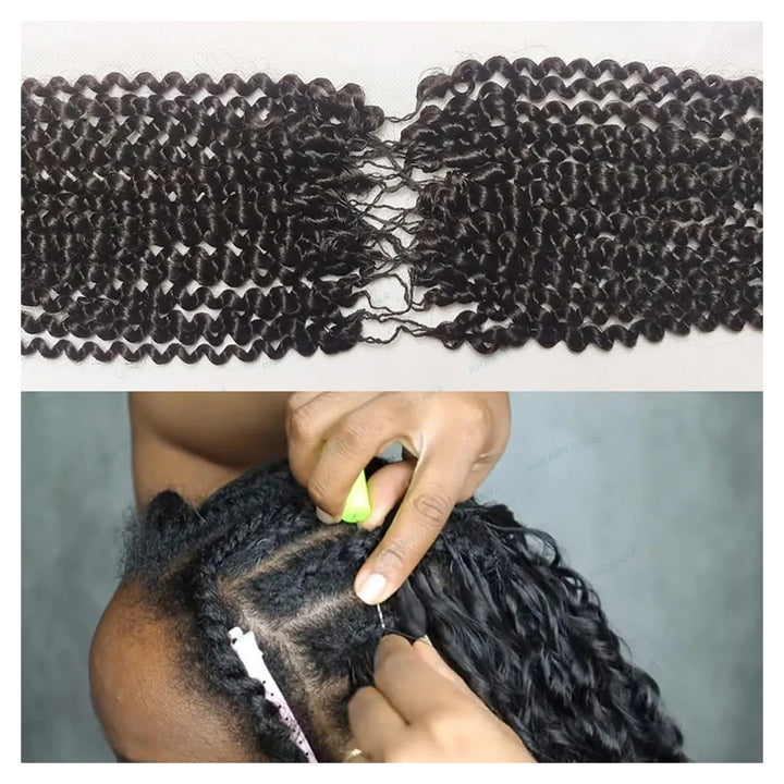 Afro Curly human hair crochet extensions — Natural Black