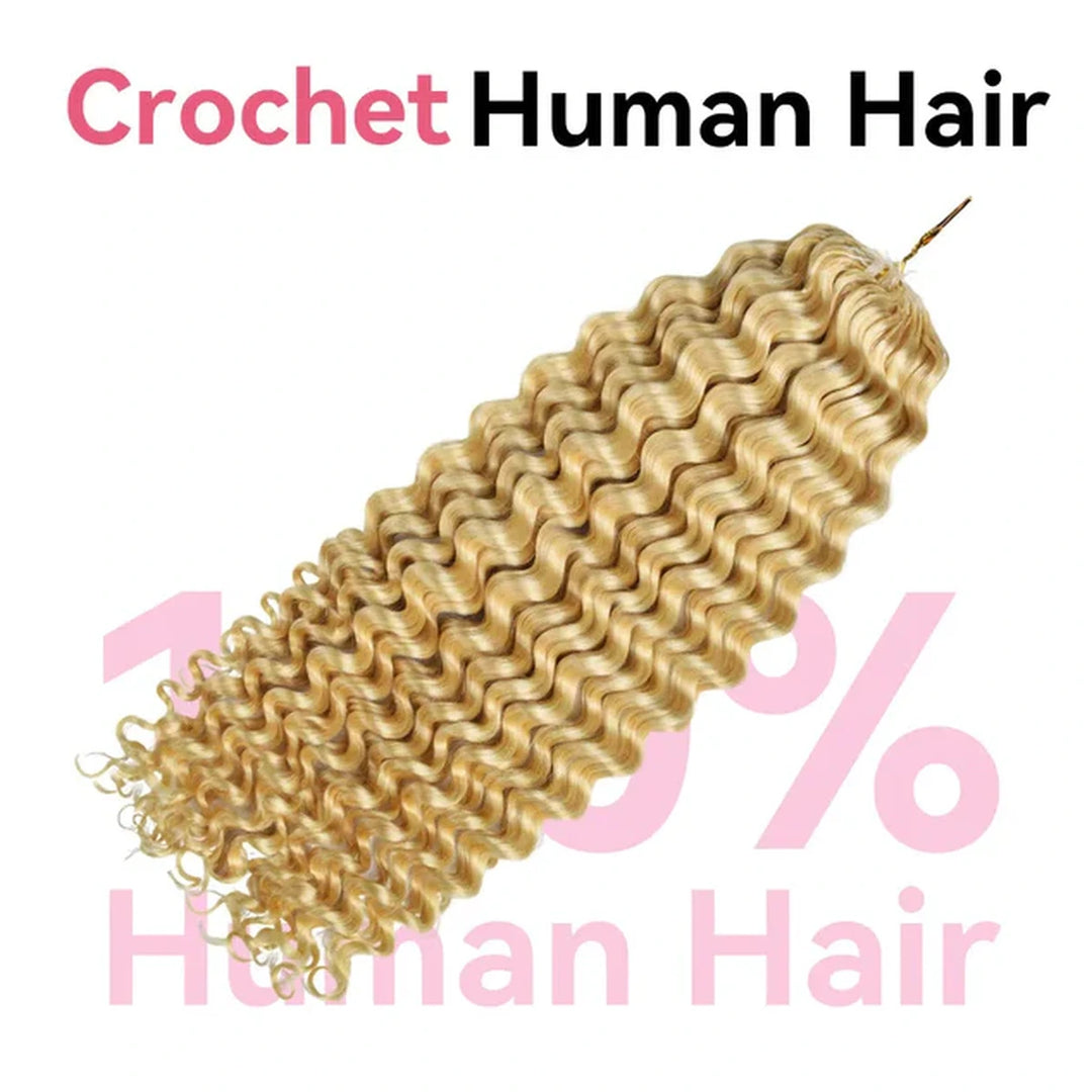 Deep Wave human hair crochet extensions — #613