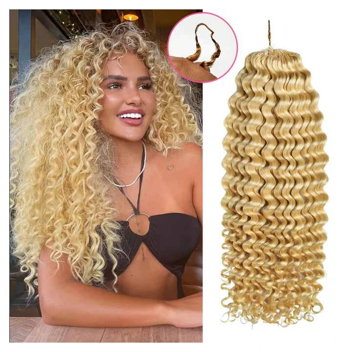 Deep Wave human hair crochet extensions — #613