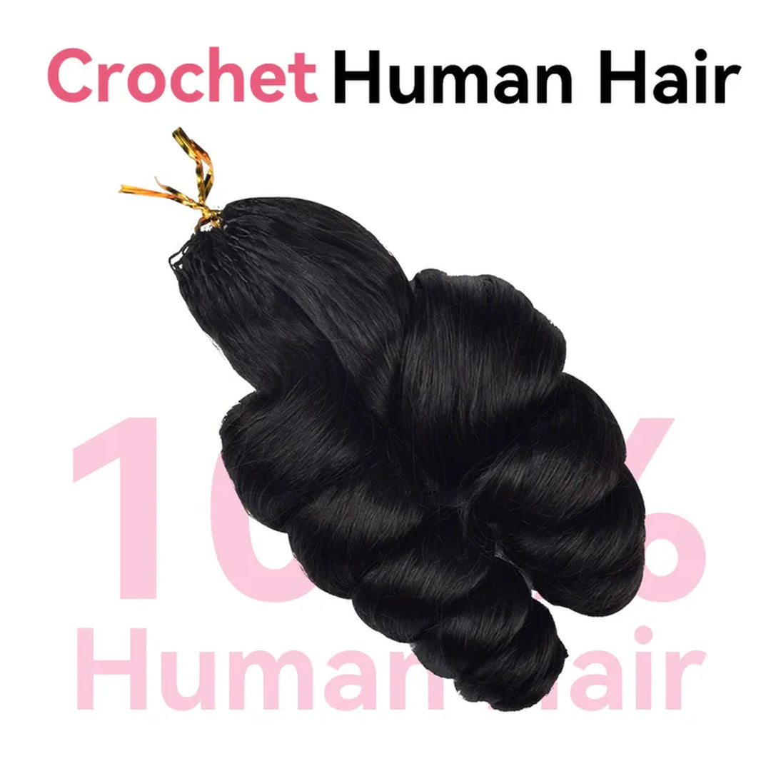 Loose Wave human hair crochet extensions — Natural Black
