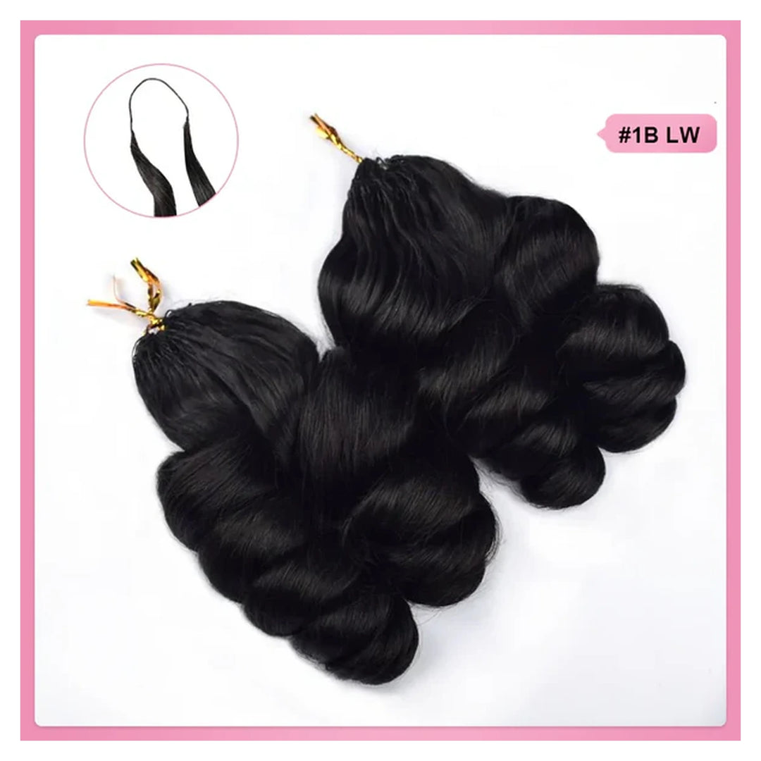 Loose Wave human hair crochet extensions — Natural Black