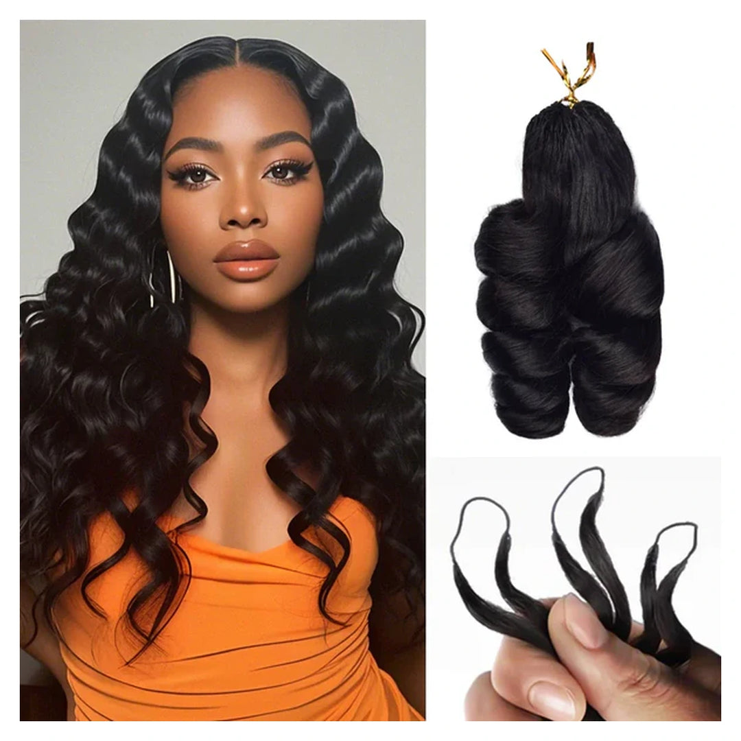 Loose Wave human hair crochet extensions — Natural Black