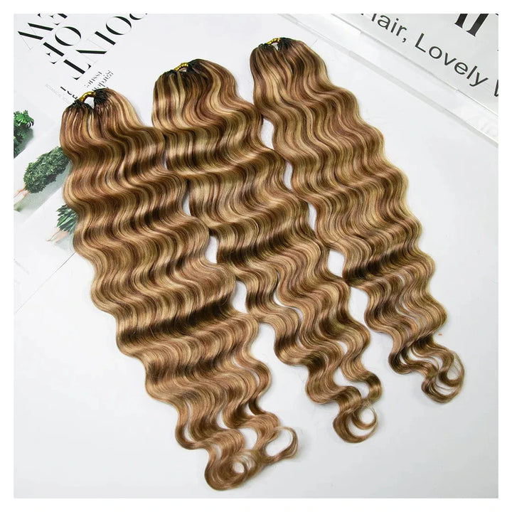 Loose Deep Wave human hair crochet extensions — 27/30/613