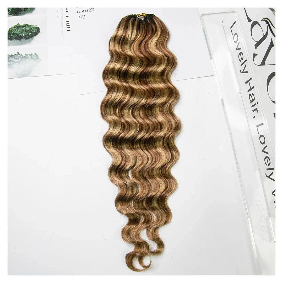 Loose Deep Wave human hair crochet extensions — 27/30/613