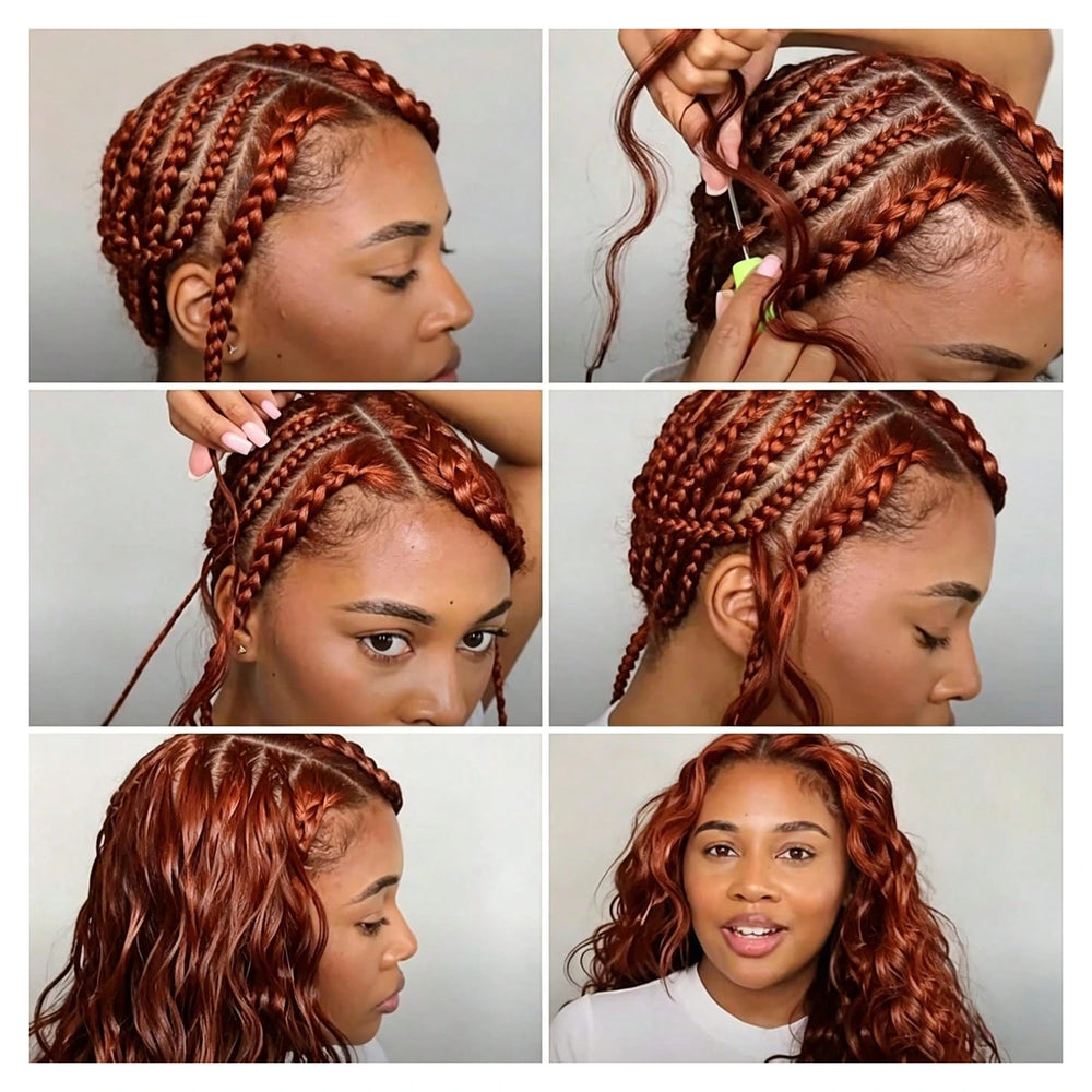 Burmese Curly human hair crochet extensions — #33 Reddish Brown