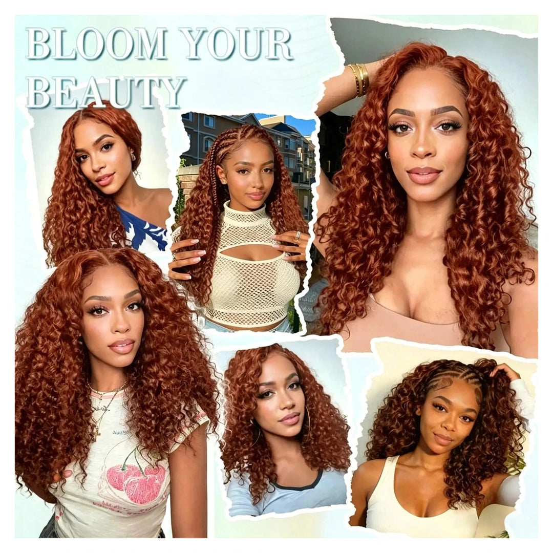 Burmese Curly human hair crochet extensions — #33 Reddish Brown
