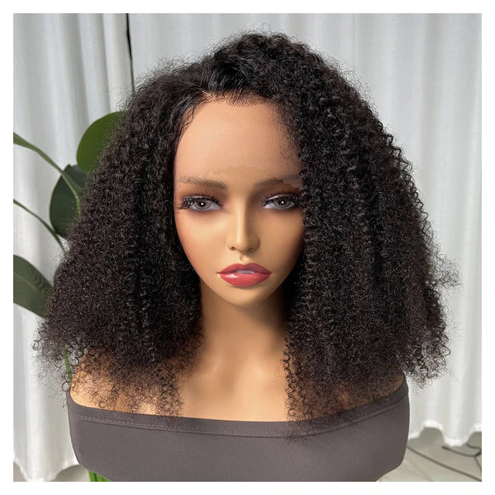 Afro Kinky Curly human hair wig — Natural Color