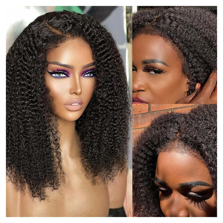 Afro Kinky Curly human hair wig — Natural Color
