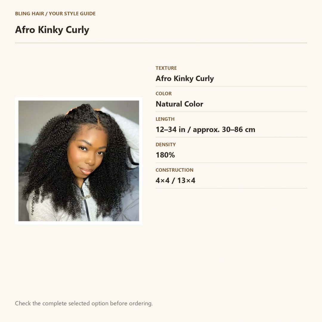 Verified selection guide: Afro Kinky Curly — Natural Color