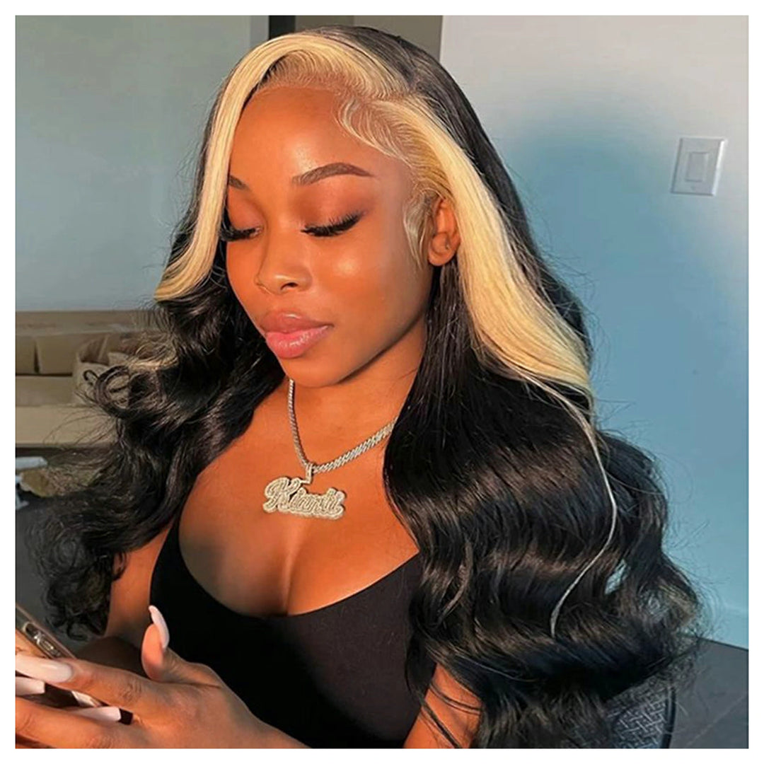 Straight / Body Wave — Blonde and black highlights — gallery-03