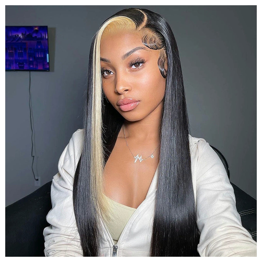 Straight / Body Wave — Blonde and black highlights — main