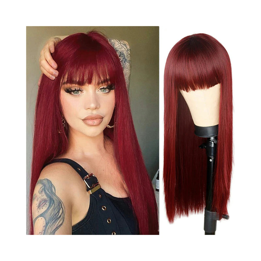 Straight with Bangs / Straight Bob — 99J + Natural Black — gallery-02