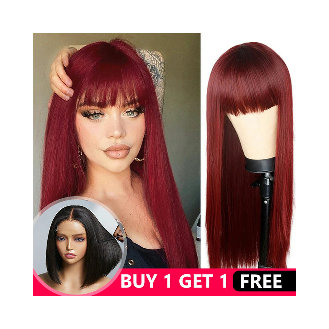 Straight with Bangs / Straight Bob — two-wig set overview
