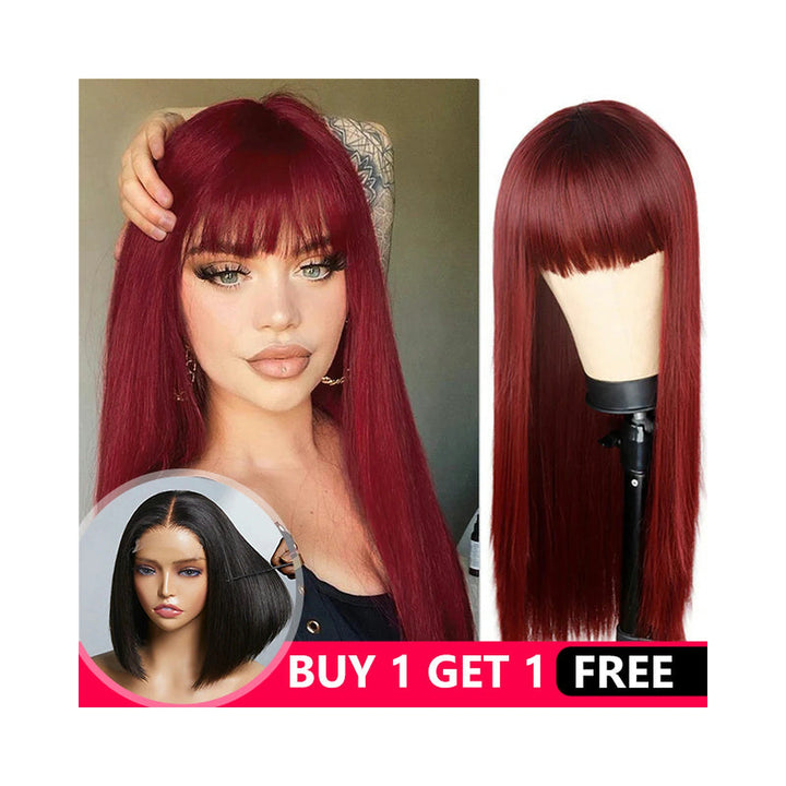 Straight with Bangs / Straight Bob — two-wig set overview